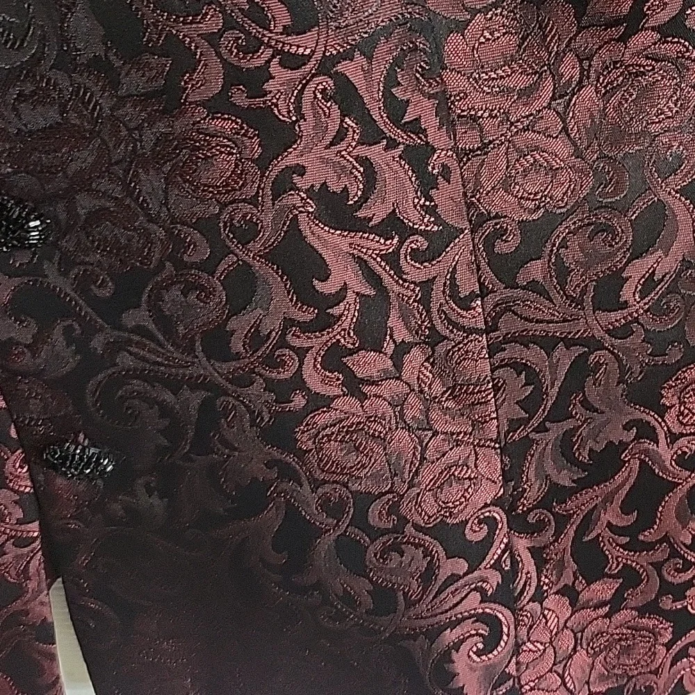 Vintage Metallic Acetate Brocade Floral Paisley Chunky Sequin Button Jacket - Picture 9 of 9